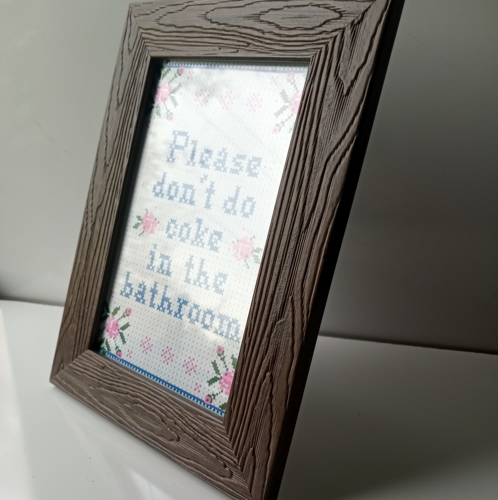 Don't do c@ke funny Bathroom Restroom washroom Faux Framed Art Print Funny Photo - Picture 6 of 7